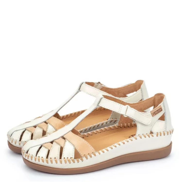 Sandales semi-ouvertes beiges pour femme de la marque Pikolinos. Référence : Cadaques W8K-0705C1 Nata . Disponible chez Chauss'Family à Issoire.