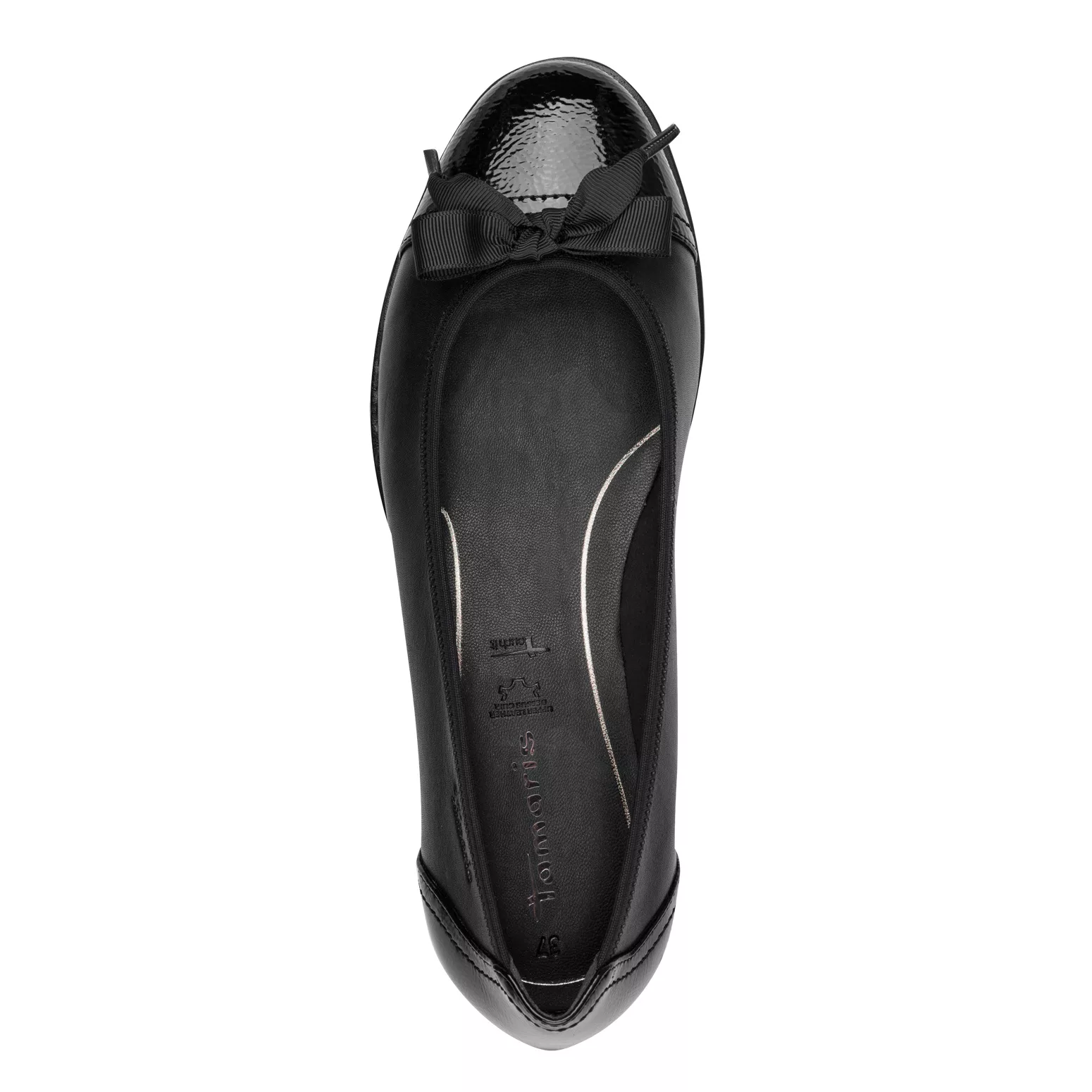 Ballerines noires Tamaris pour femme. Référence : 22126-43 001 Black. Disponible chez Chauss'Family magasin de chaussures à Issoire.
