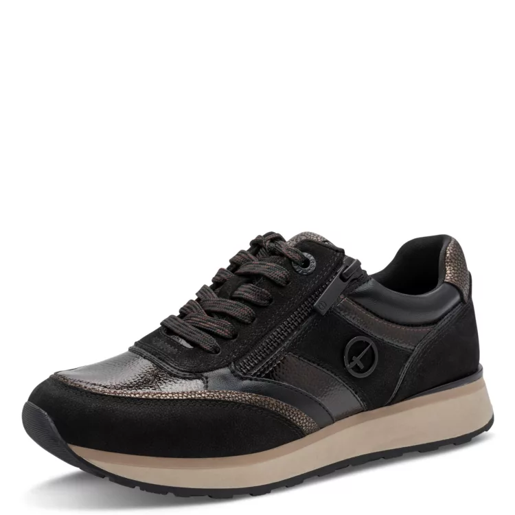 Baskets noires Tamaris pour femme. Référence : 23726-43 098 Black Comb. Disponible chez Chauss'Family magasin de chaussures à Issoire.