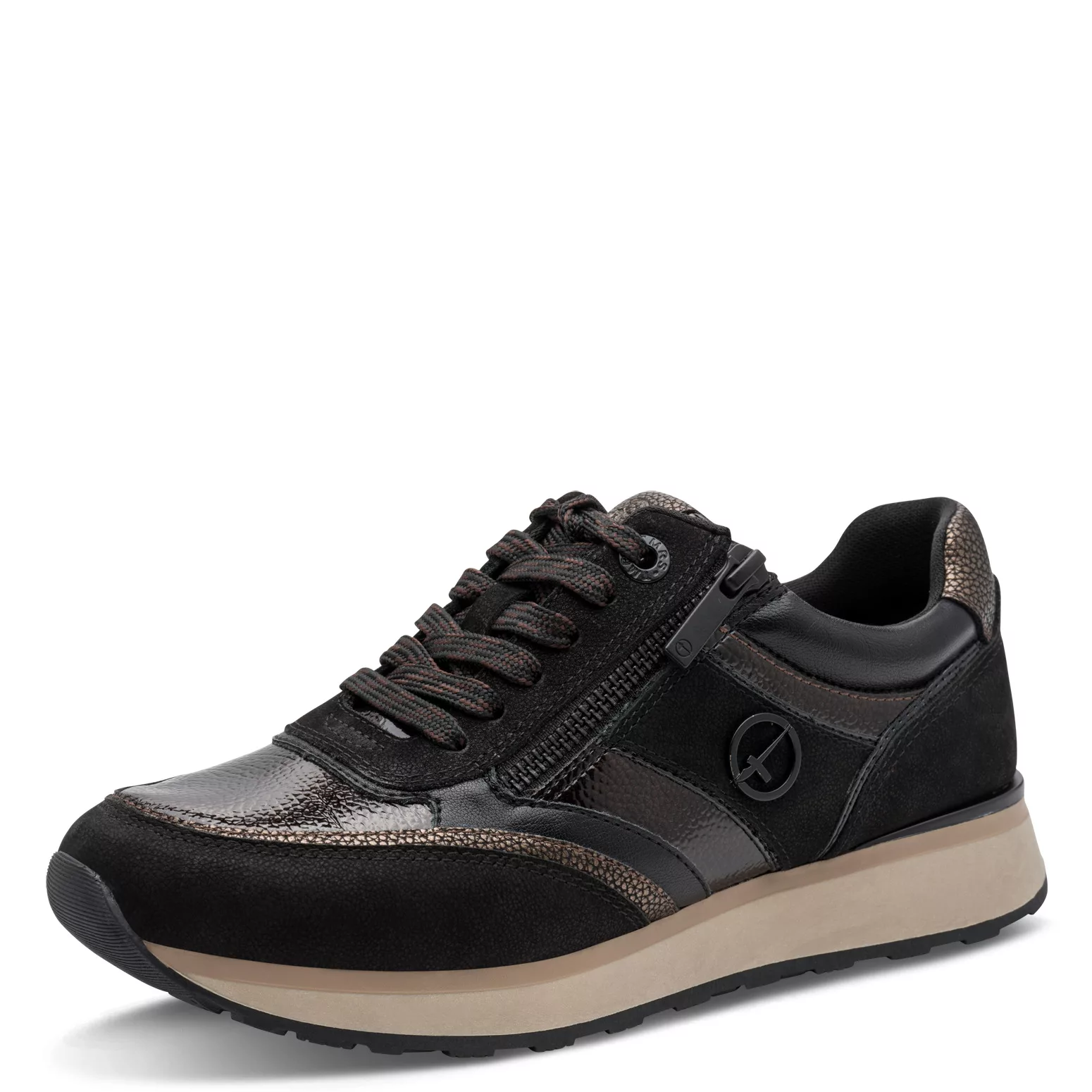 Baskets noires Tamaris pour femme. Référence : 23726-43 098 Black Comb. Disponible chez Chauss'Family magasin de chaussures à Issoire.