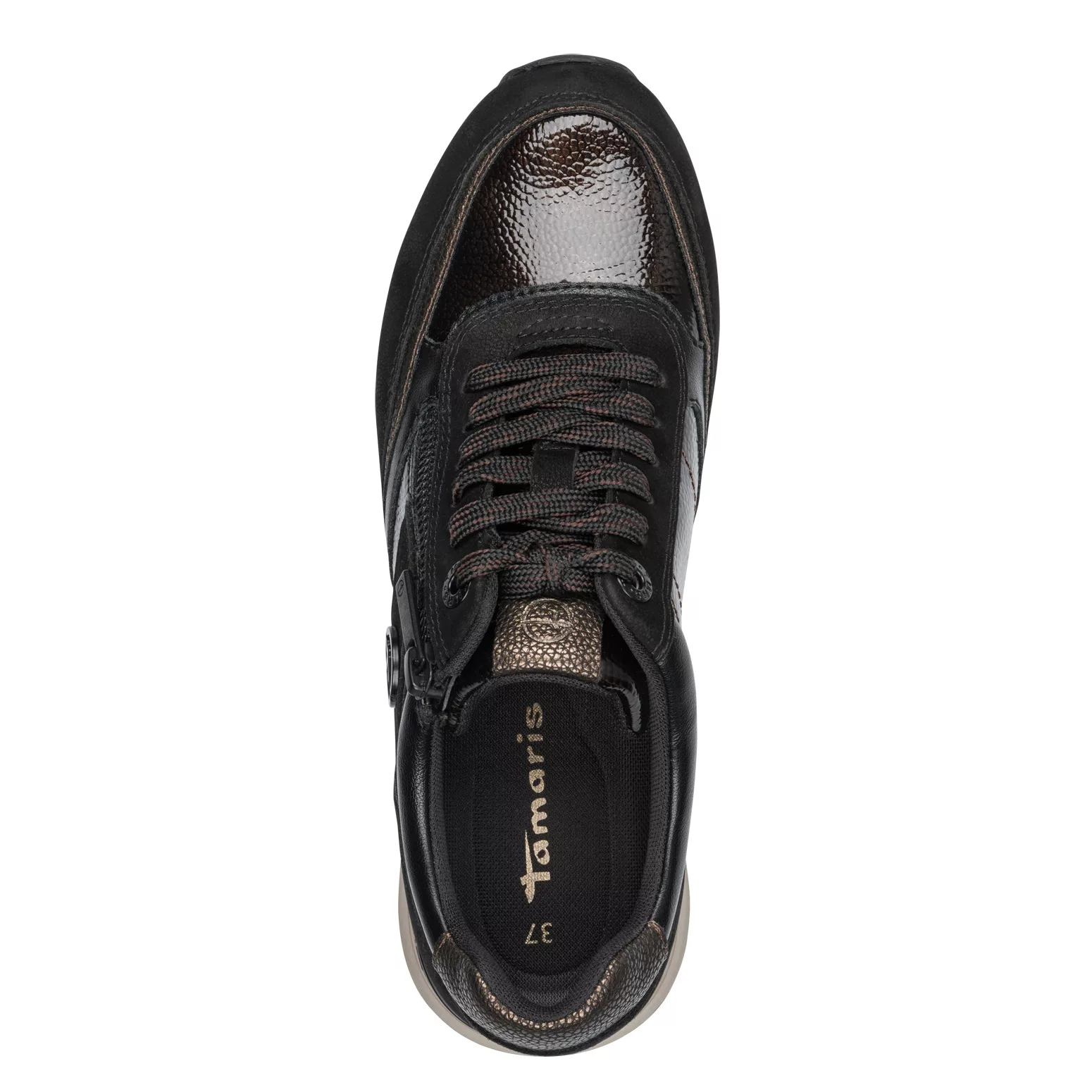 Baskets noires Tamaris pour femme. Référence : 23726-43 098 Black Comb. Disponible chez Chauss'Family magasin de chaussures à Issoire.