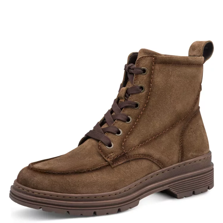 Bottines camel à lacets de la marque Tamaris pour femme. Référence : 25234-47 310 Camel. Disponible chez Chauss'Family magasin de chaussures à Issoire.
