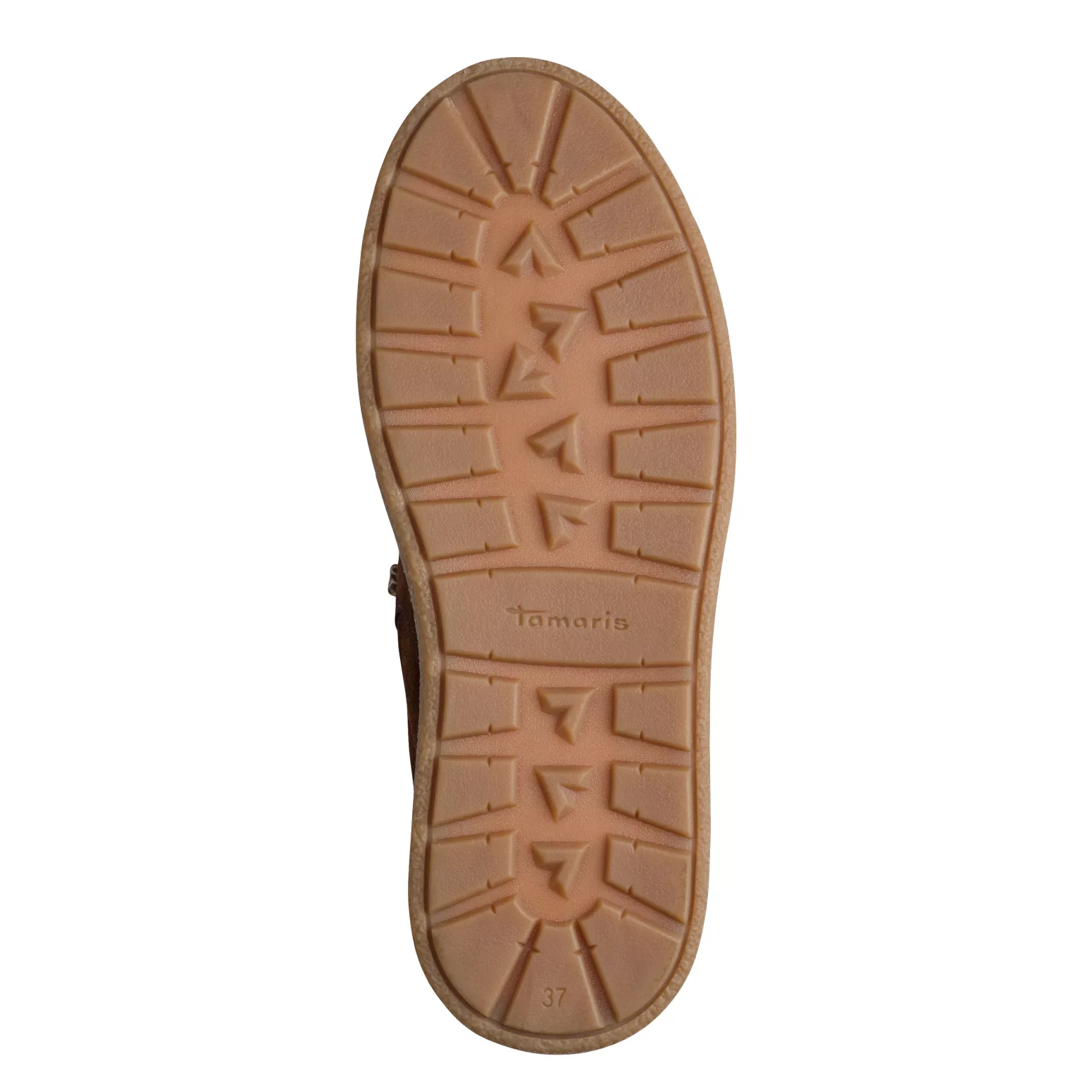 Bottines avec pampilles marron la marque Tamaris pour femme. Référence : 25406-47 311 Muscat. Disponible chez Chauss'Family magasin de chaussures à Issoire.