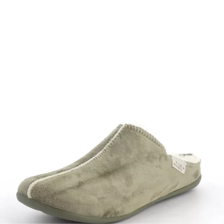 Mules chaudes kaki La maison de l'espadrille pour femme. Référence : 6031 Kaki. Disponible chez Chauss'Family magasin de chaussures à Issoire.