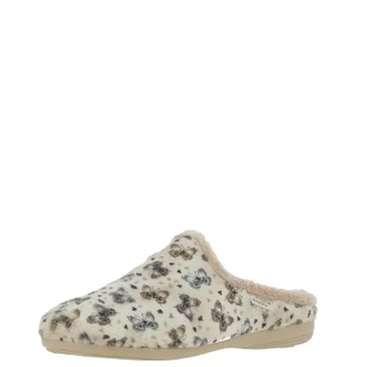 Mules motif papillons La maison de l'espadrille pour femme. Référence 6220 Beige Disponible chez Chauss'Family magasin de chaussures à Issoire.