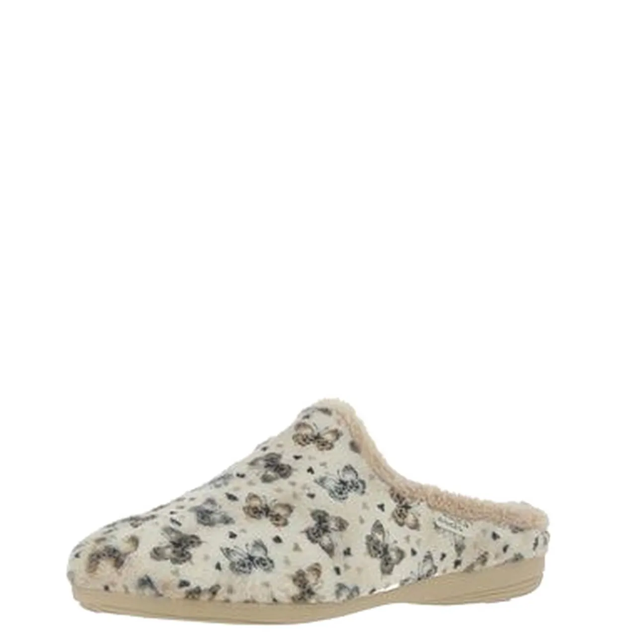 Mules motif papillons La maison de l'espadrille pour femme. Référence 6220 Beige Disponible chez Chauss'Family magasin de chaussures à Issoire.
