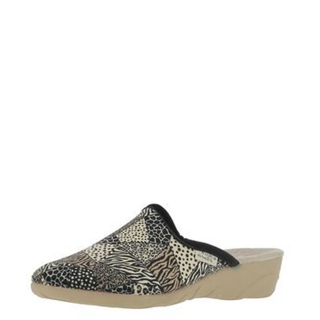 Mules compensées léopard La maison de l'espadrille pour femme. Référence 6244 Beige Disponible chez Chauss'Family magasin de chaussures à Issoire.