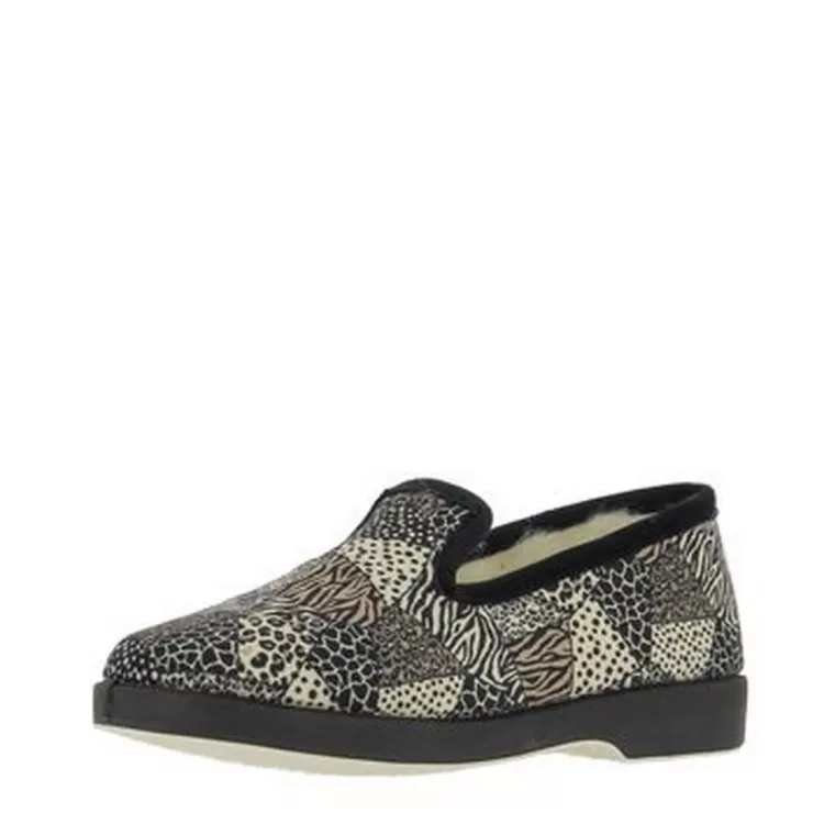 Charentaises Léopard La maison de l'espadrille pour femme. Référence 6245 Taupe. Disponible chez Chauss'Family magasin de chaussures à Issoire