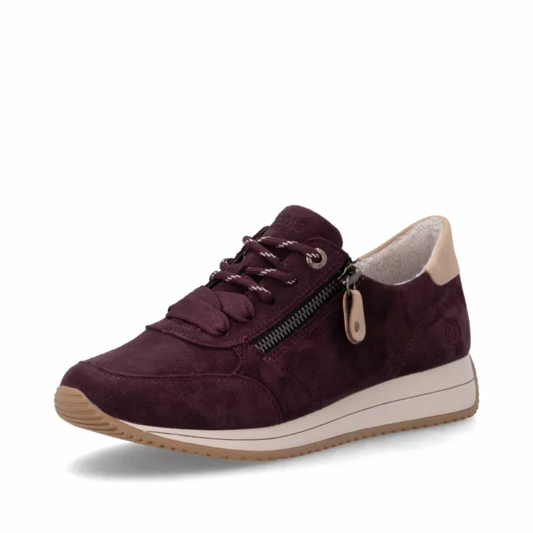 Baskets Bordeaux pour femme Remonte. Référence : D0H19-30 Bordeaux. Disponible chez Chauss'Family magasin de chaussures à Issoire.