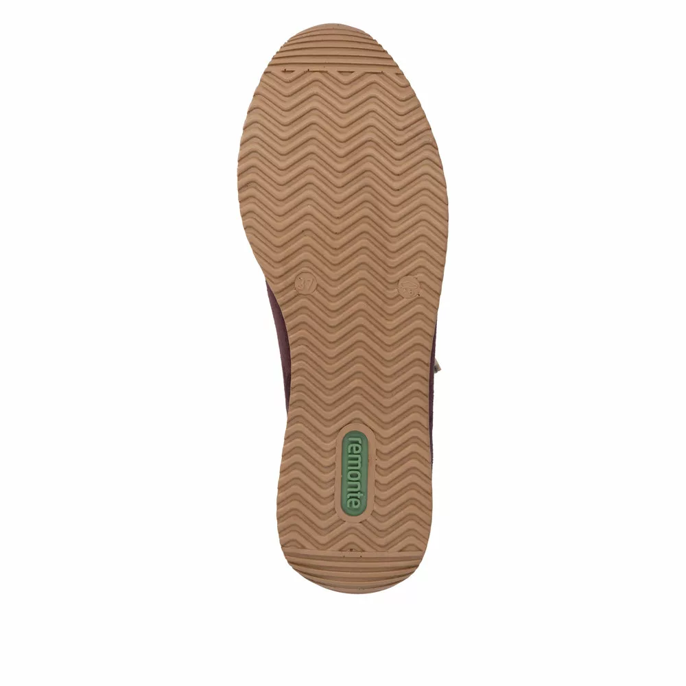 Baskets Bordeaux pour femme Remonte. Référence : D0H19-30 Bordeaux. Disponible chez Chauss'Family magasin de chaussures à Issoire.