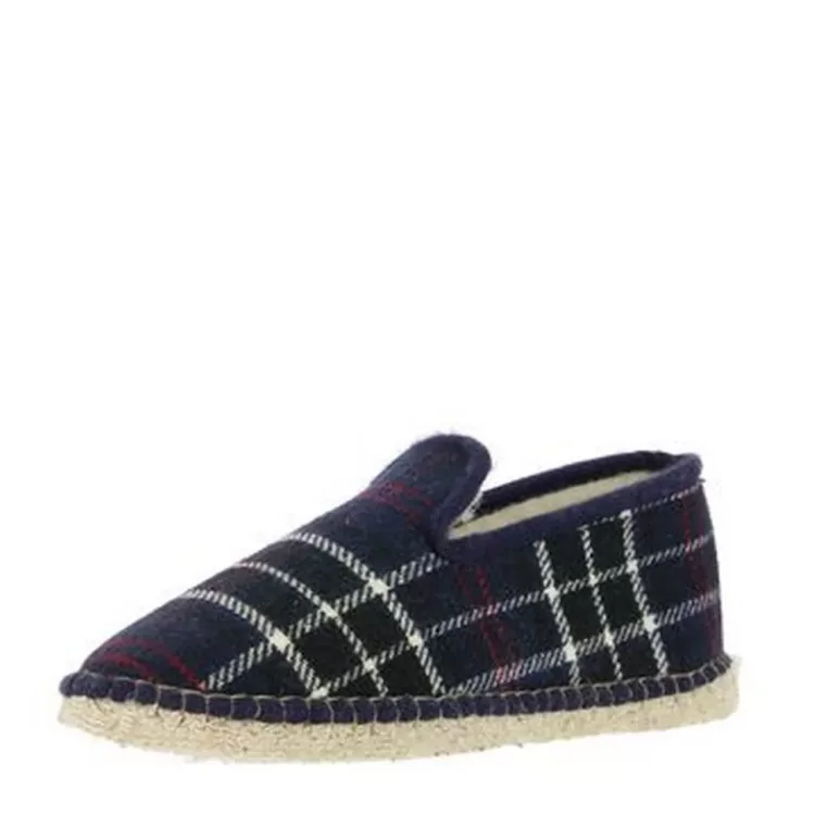 Charentaises semelles feutre pour homme marque La maison de l'espadrille. Référence F4160 Marine. Chauss'Family magasin de chaussures à Issoire.
