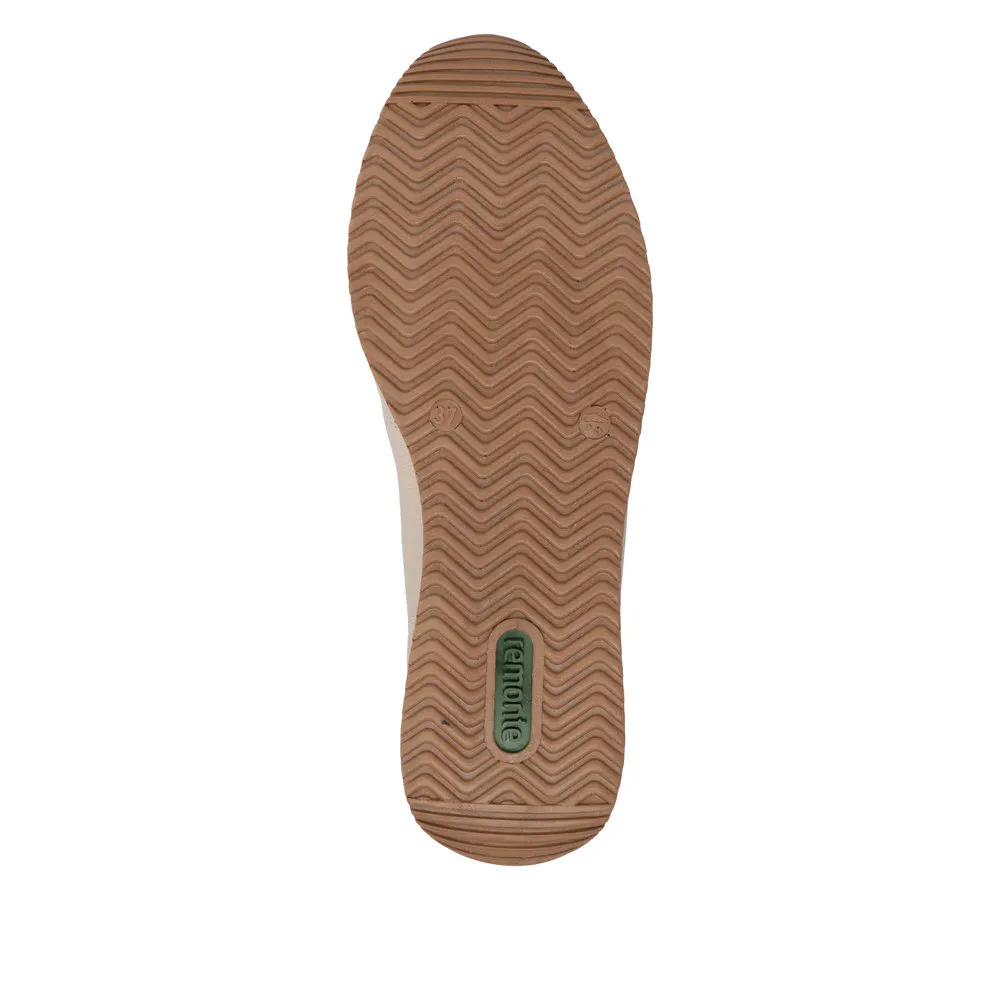 Baskets beiges pour femme Remonte. Référence :D0H11-62 Beige. Disponible chez Chauss'Family magasin de chaussures à Issoire.