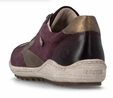 Baskets Bordeaux TEX pour femme Remonte. Référence : R1443-35 Bordeaux. Disponible chez Chauss'Family magasin de chaussures à Issoire.
