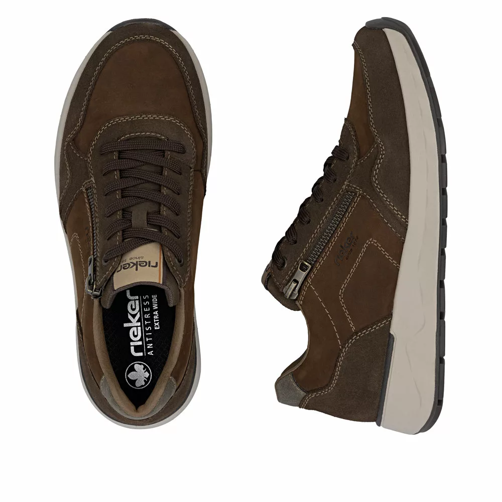 Baskets marron larges pour homme marque Rieker. Référence 11500-22 Marron. Disponible chez Chauss'Family magasin de chaussures à Issoire.