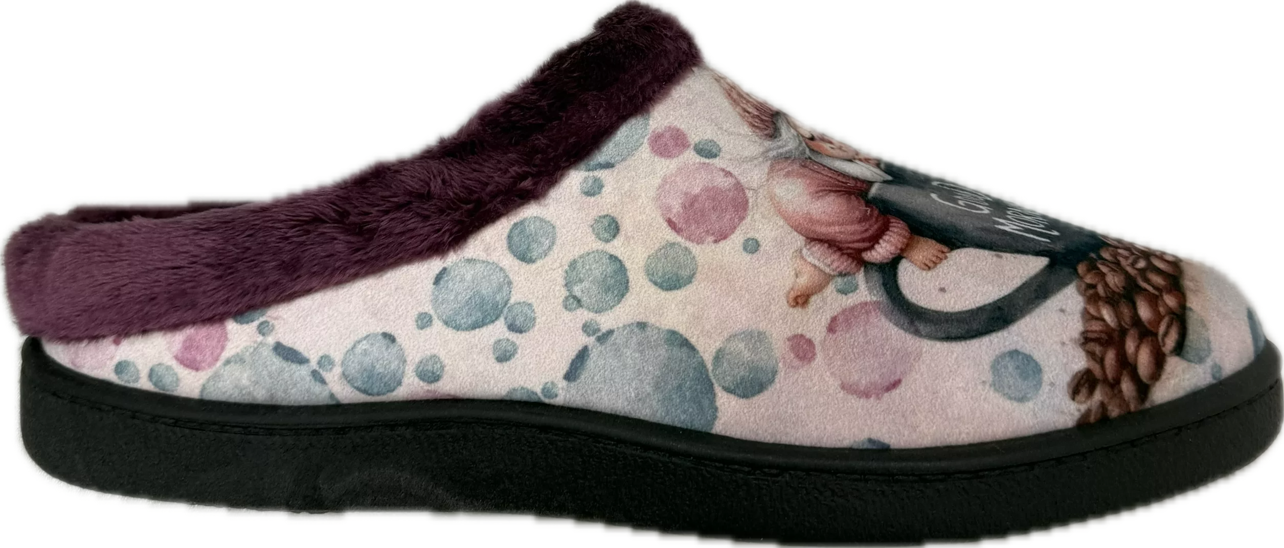 Mules motif lutin pour femme de la marque Plumaflex. Référence : Good Morning 12213. Chauss'Family Issoire magasin de chaussures à Issoire.