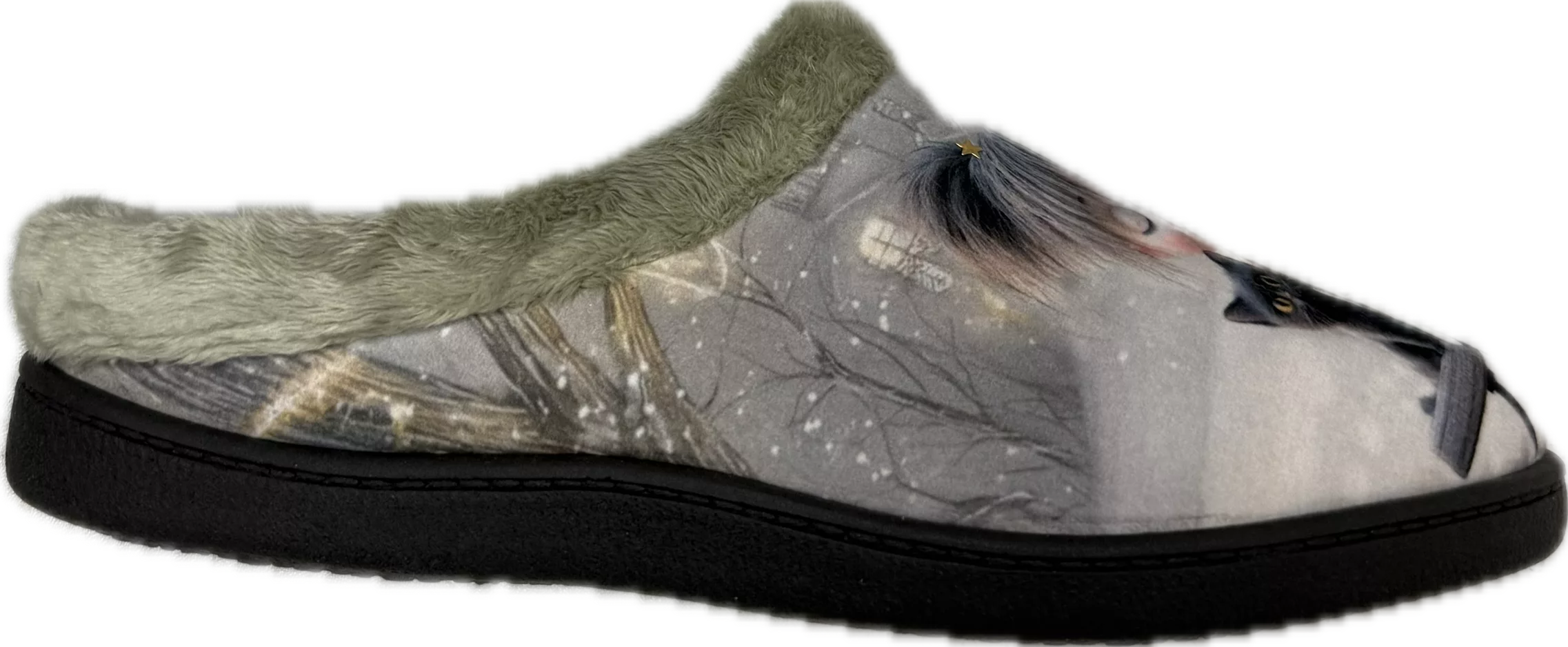 Mules motif Paris pour femme de la marque Plumaflex. Référence : Lucky Cat 12213. Chauss'Family Issoire magasin de chaussures à Issoire.