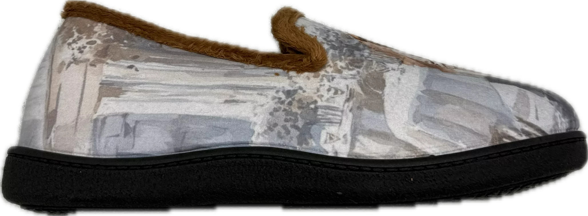 Pantoufles motif Paris pour femme de la marque Plumaflex. Référence : Art Paris 12215. Chauss'Family Issoire magasin de chaussures à Issoire.