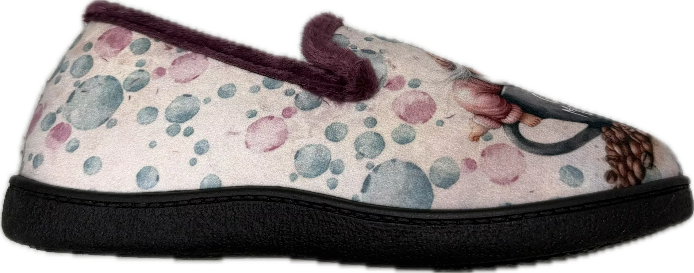 Pantoufles motif lutin pour femme de la marque Plumaflex. Référence : Good Morning 12215. Chauss'Family Issoire magasin de chaussures à Issoire.