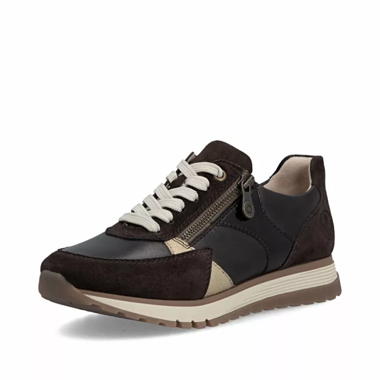 Baskets larges marron pour femme Rieker. Référence : 49010-26 Marron. Disponible chez Chauss'Family magasin de chaussures à Issoire.