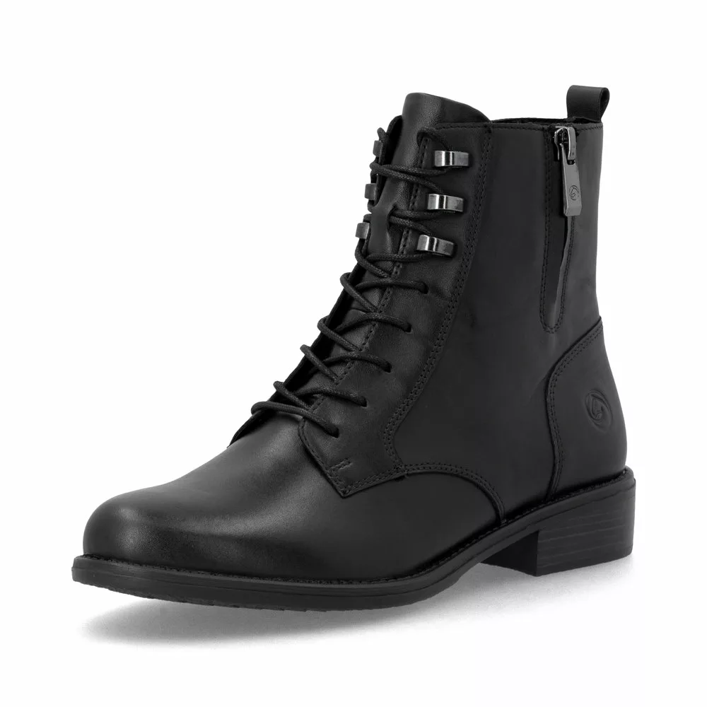 Bottines noires femme marque Remonte. Référence D0F82-00 Noir . Disponible chez Chauss'Family magasin de chaussures à Issoire.