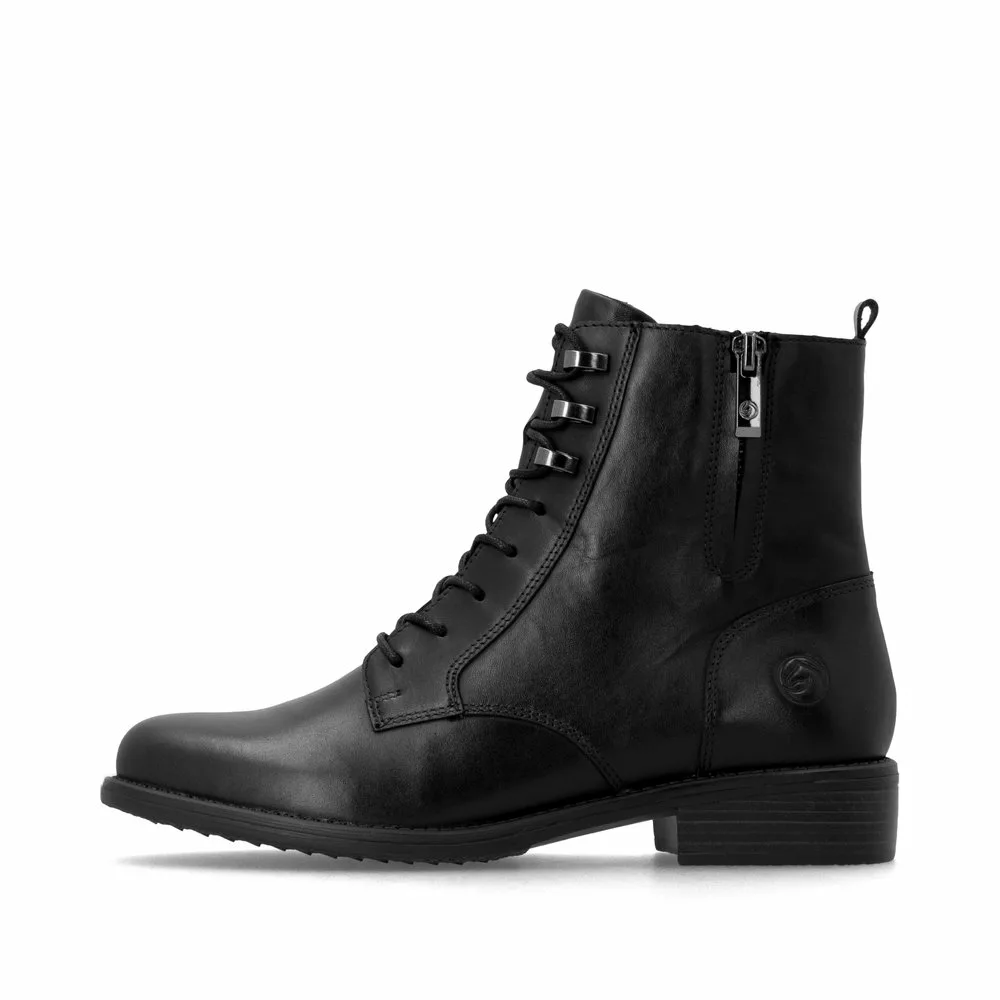 Bottines noires femme marque Remonte. Référence D0F82-00 Noir . Disponible chez Chauss'Family magasin de chaussures à Issoire.