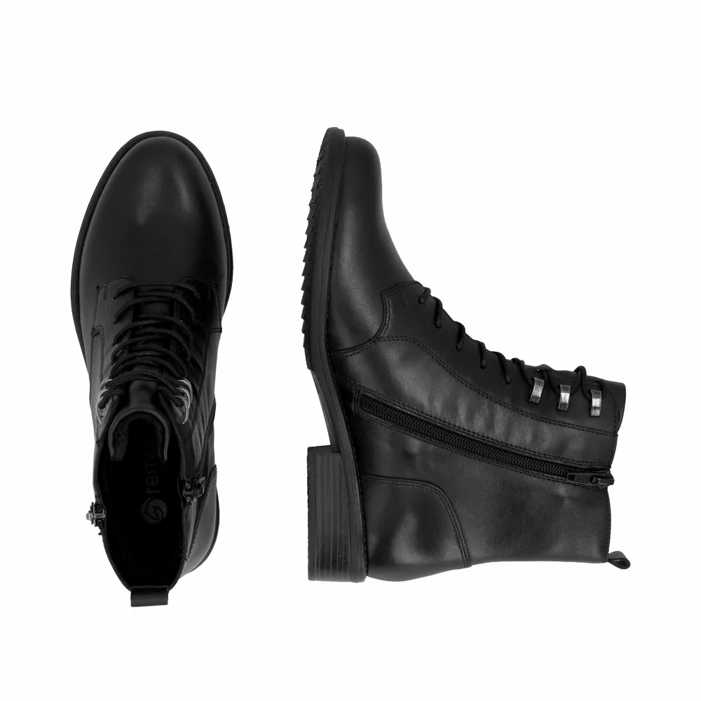 Bottines noires femme marque Remonte. Référence D0F82-00 Noir . Disponible chez Chauss'Family magasin de chaussures à Issoire.