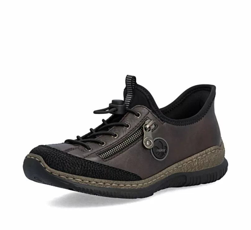 Baskets élastiquées marron pour femme Rieker. Référence : N3267-25 Marron. Disponible chez Chauss'Family magasin de chaussures à Issoire.