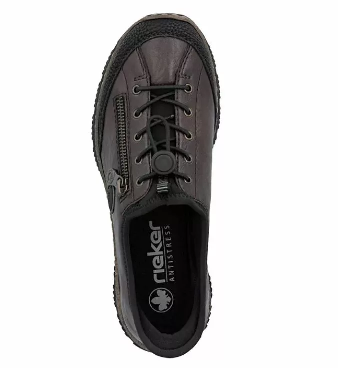 Baskets élastiquées marron pour femme Rieker. Référence : N3267-25 Marron. Disponible chez Chauss'Family magasin de chaussures à Issoire.