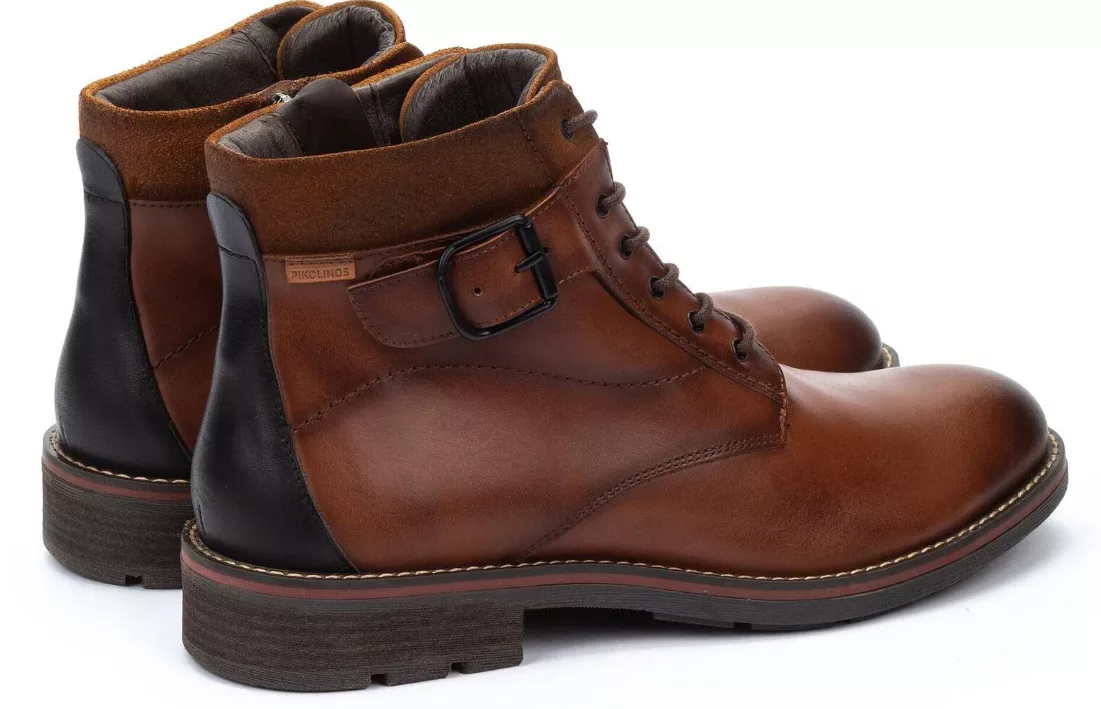 Bottines marron à lacets pour homme marque Pikolinos. Référence York M2M-8045C1 Cuero . Disponible chez Chauss'Family magasin chaussures Issoire