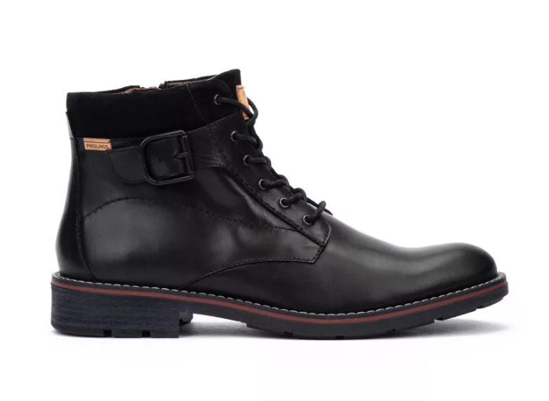 Bottines noires à lacets pour homme marque Pikolinos. Référence York M2M-8045C1 Black. Disponible chez Chauss'Family magasin chaussures Issoire